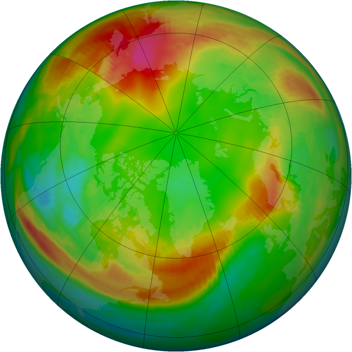 Arctic ozone map for 05 February 1989